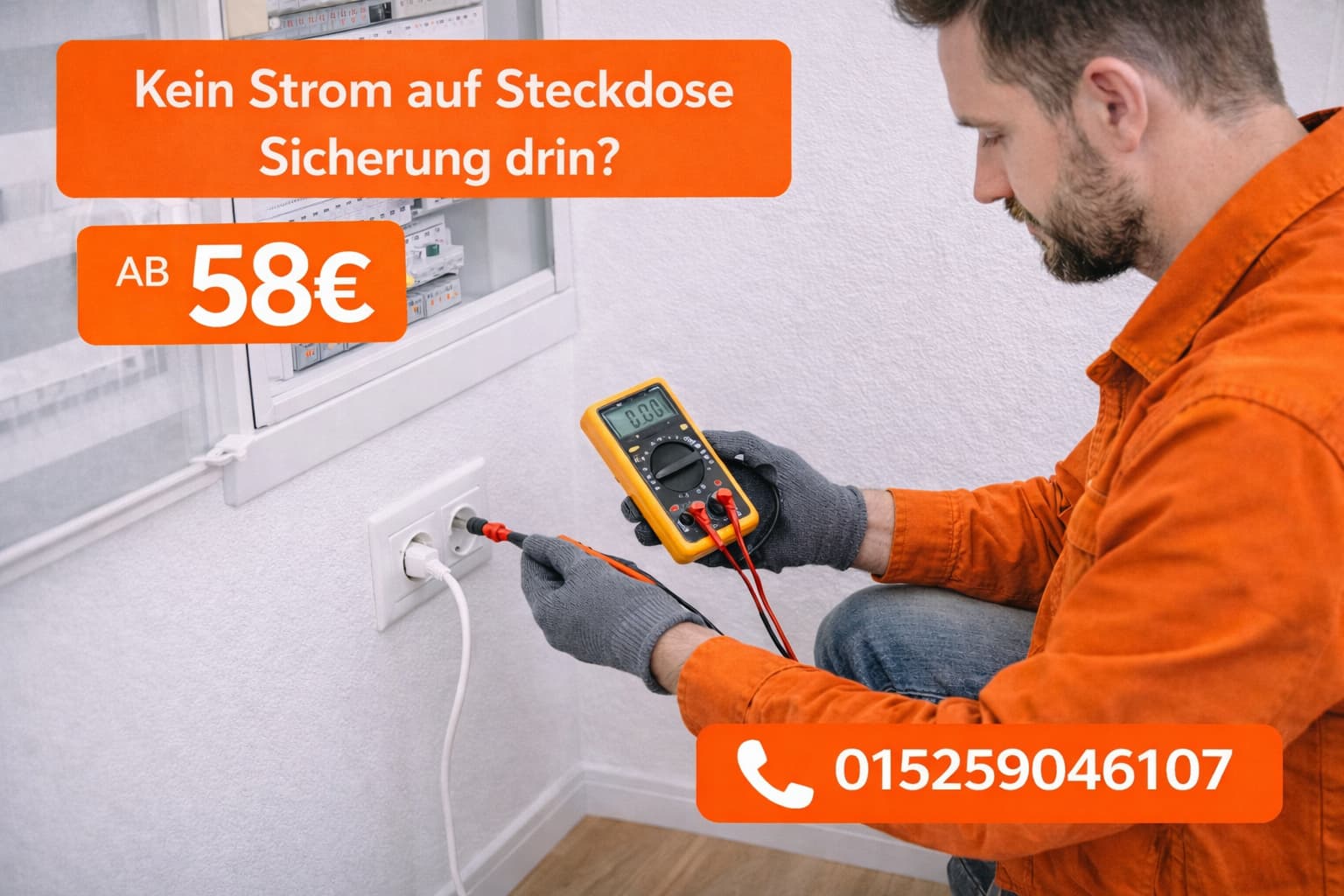 Kein Strom auf Steckdose Sicherung drin ab 58€ | Soforthilfe