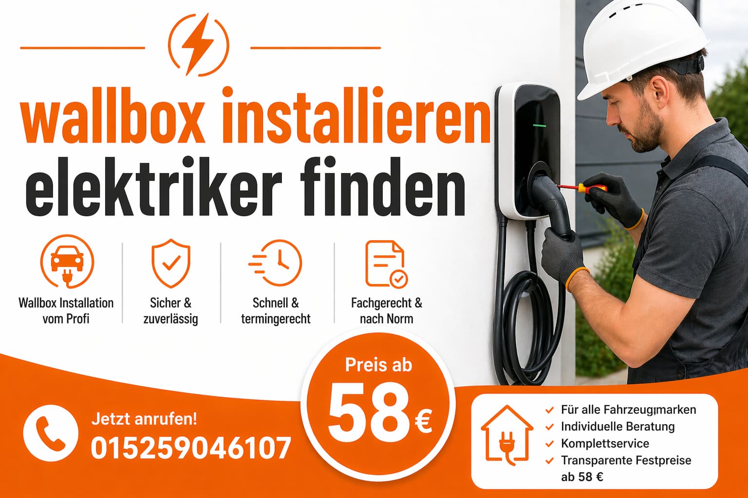 Wallbox installieren elektriker finden ab 58€ | Service