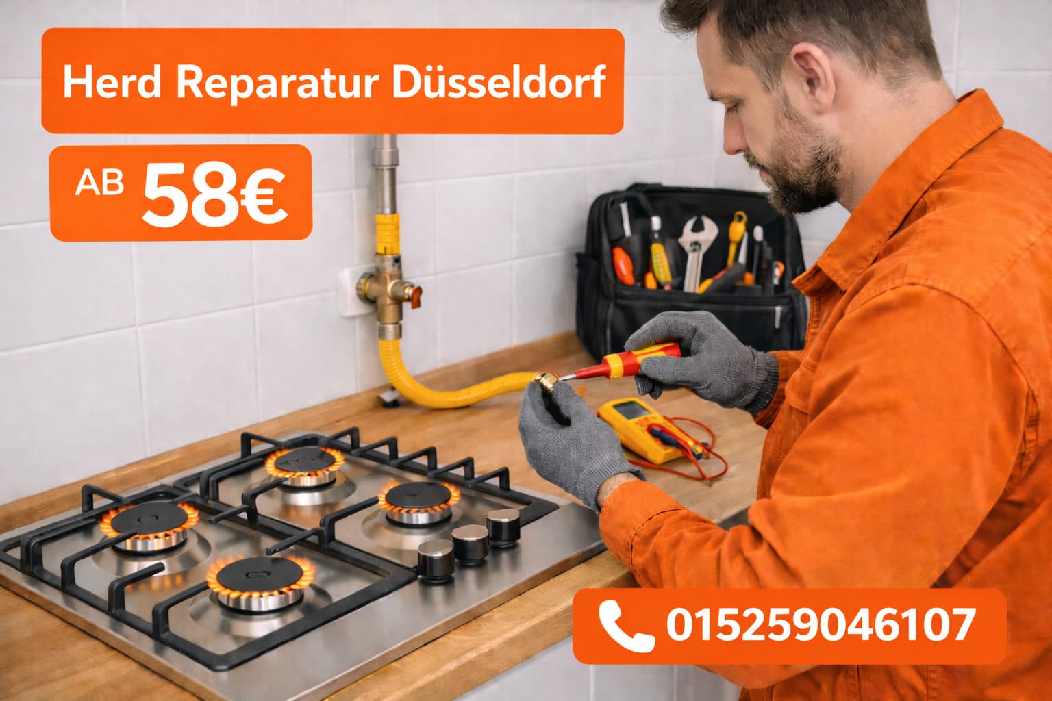 Herd Reparatur Düsseldorf ab 58€ | 24/7 Notdienst Service!