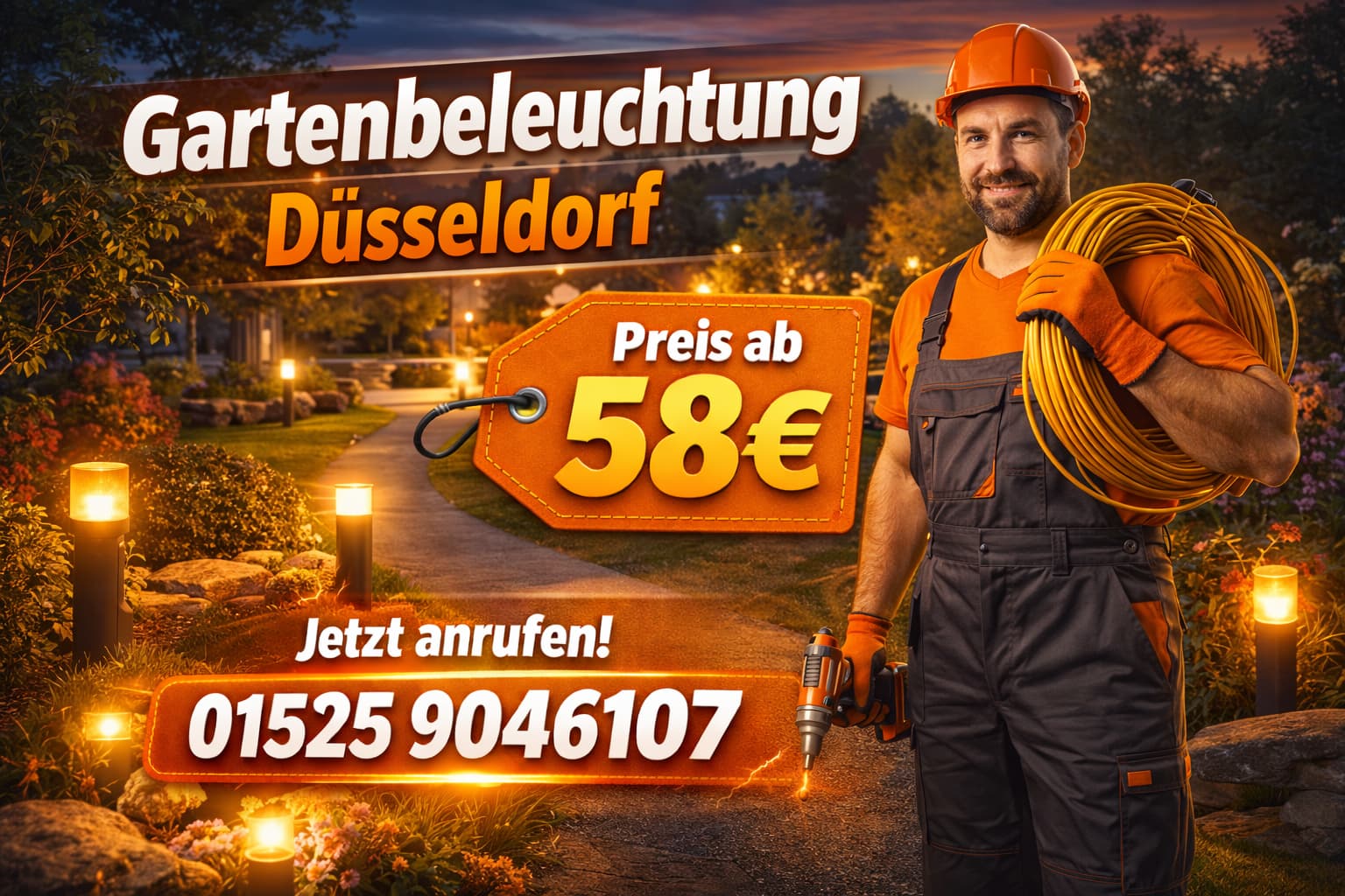 Gartenbeleuchtung Düsseldorf ab 58€ | 7 Tage ServiceServiceGartenbeleuchtung Düsseldorf ab 58€ | 7 Tage Service