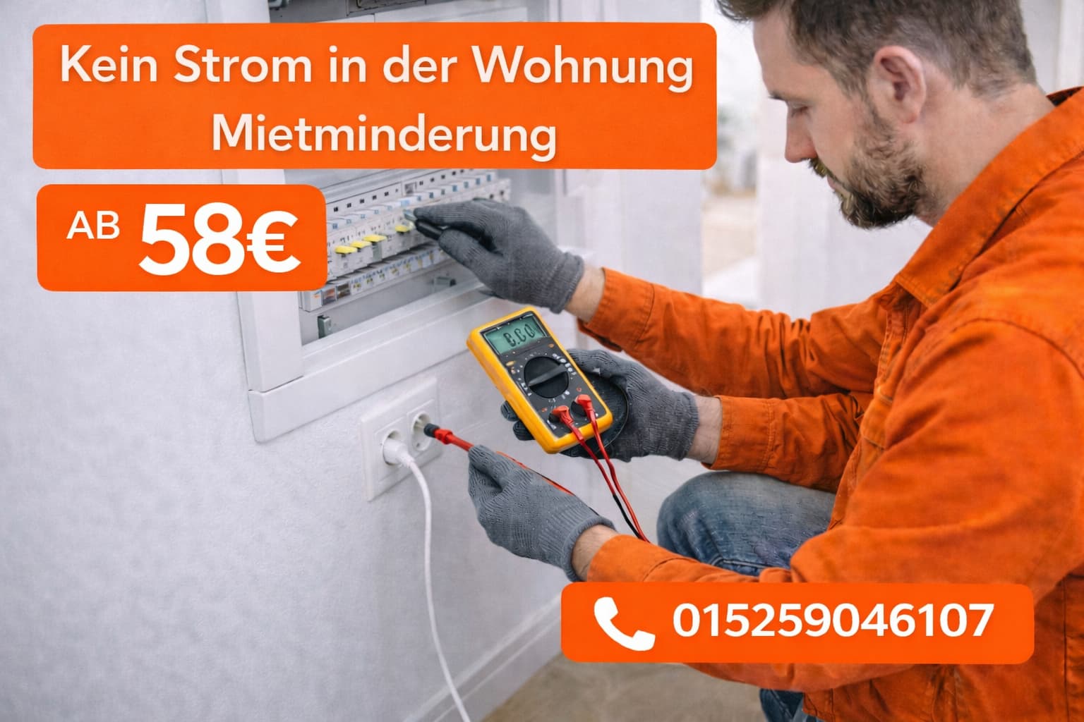 Kein strom in der wohnung mietminderung ab 58€ | Notdienst