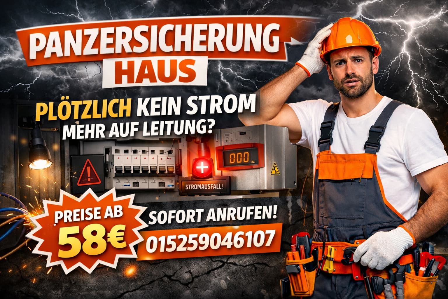 Plötzlich kein strom mehr auf leitung | Hilfe ab 58 Euro