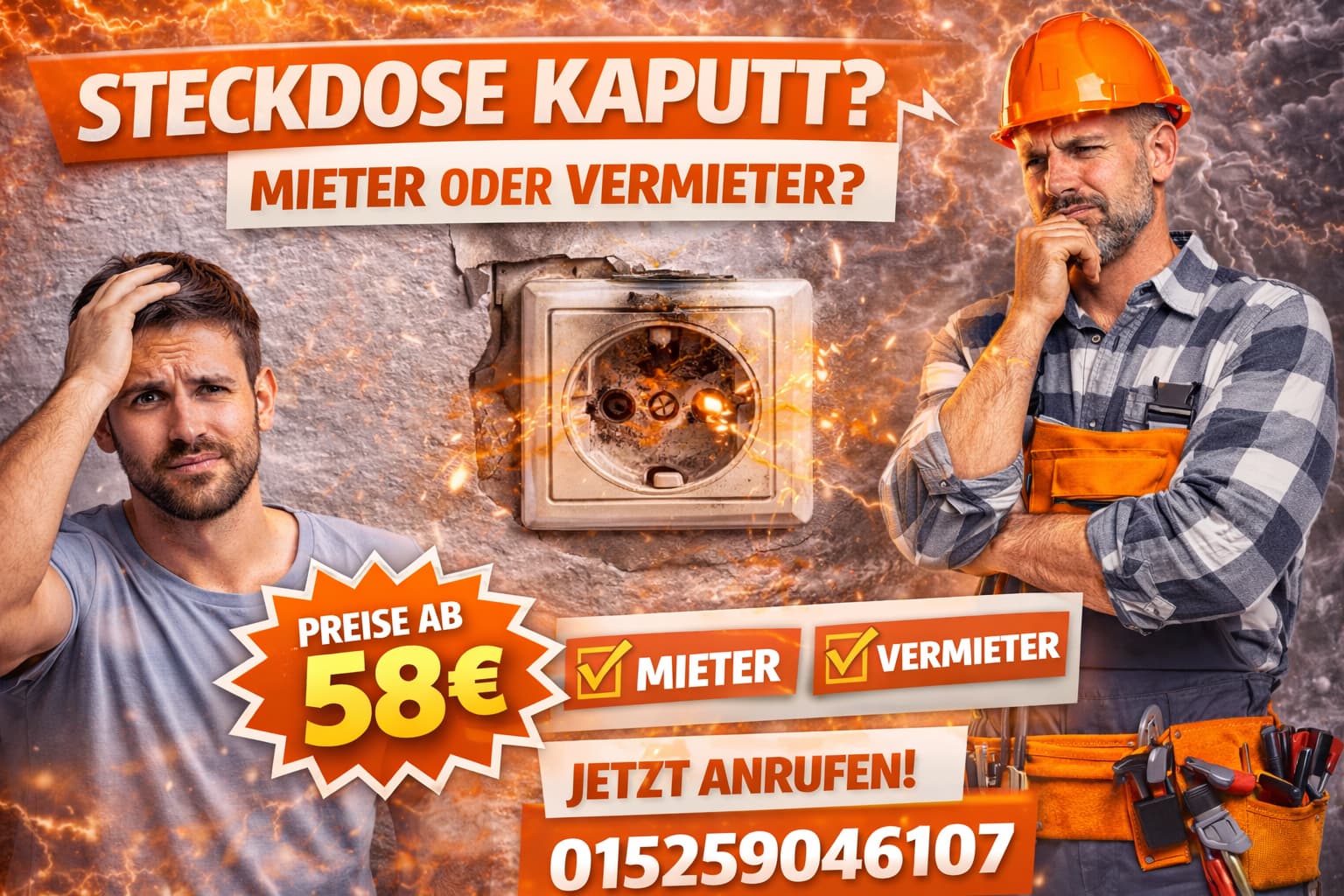 Steckdose kaputt mieter oder vermieter | ab 58 Euro Hilfe!