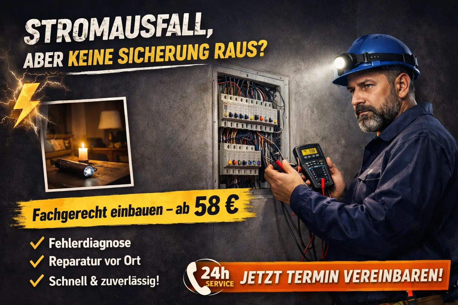 Stromausfall aber keine sicherung raus fachgerecht einbauen – ab 58 €