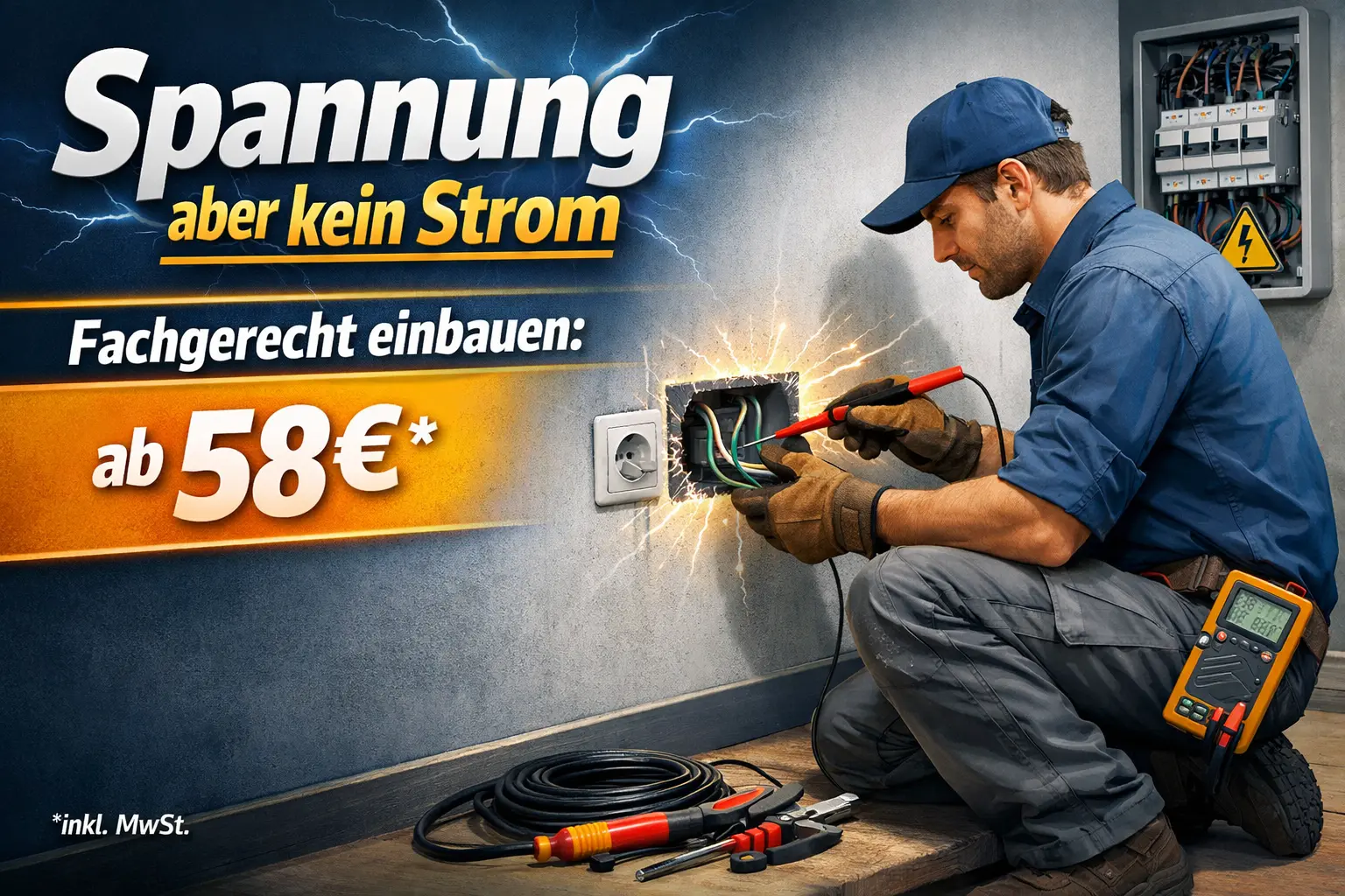 Spannung aber kein strom fachgerecht einbauen: ab 58€