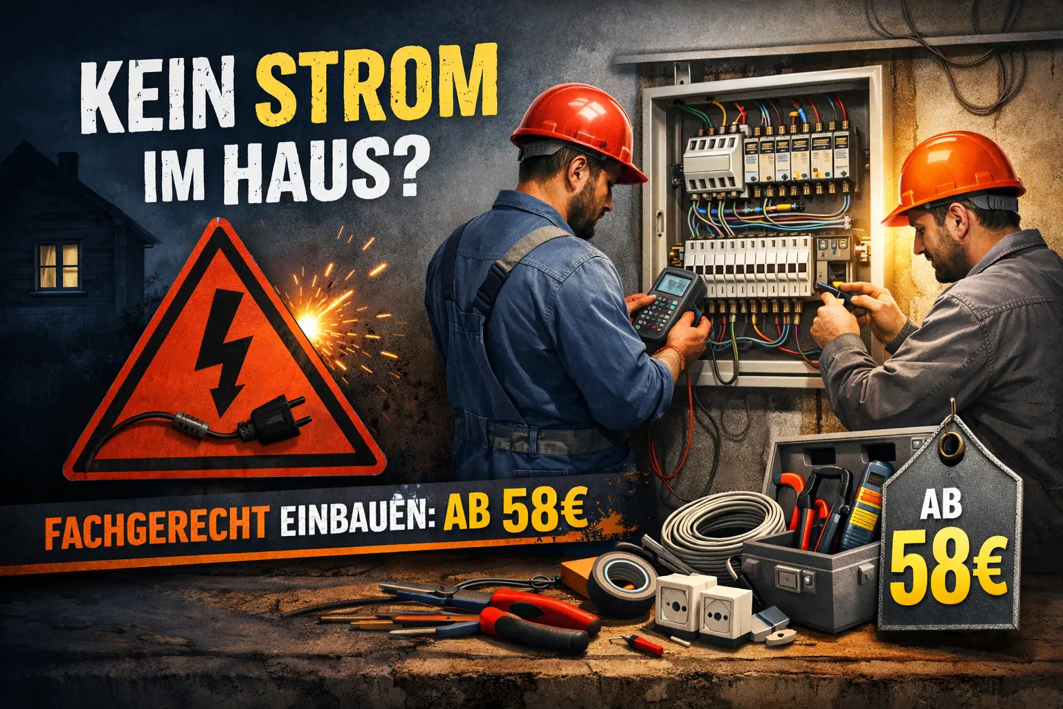 Kein Strom Im Haus fachgerecht einbauen: ab 58€