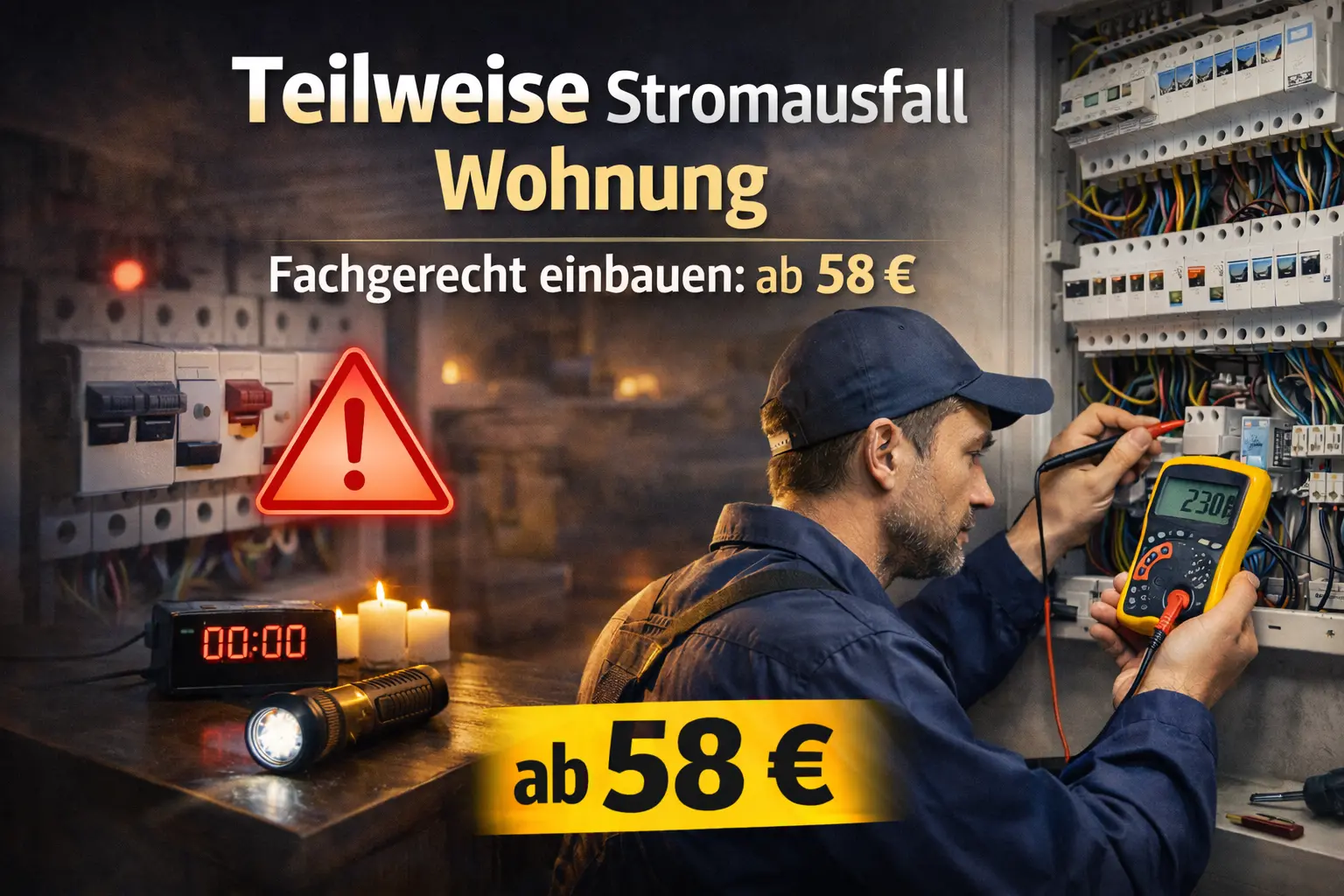 Teilweise stromausfall wohnung fachgerecht einbauen: ab 58€