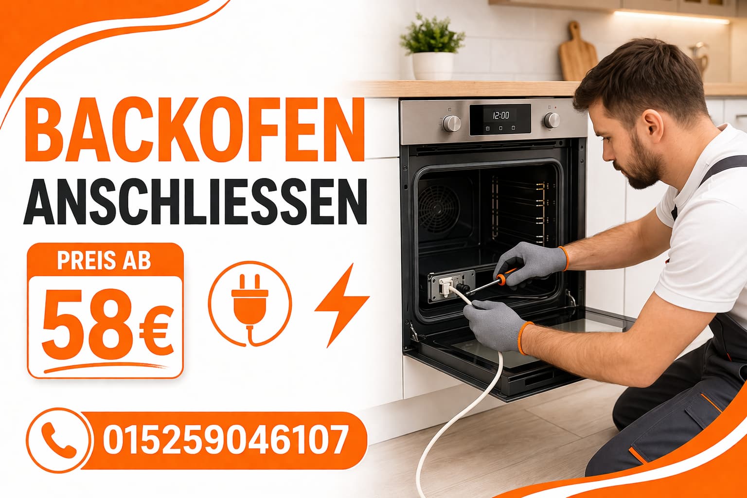 Backofen anschließen | Fachgerechter Anschluss ab 58€