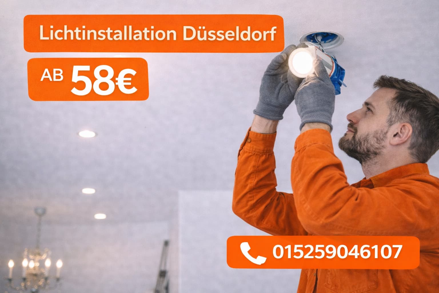 Lichtinstallation düsseldorf ab 58€ | 24/7 Notdienst Service