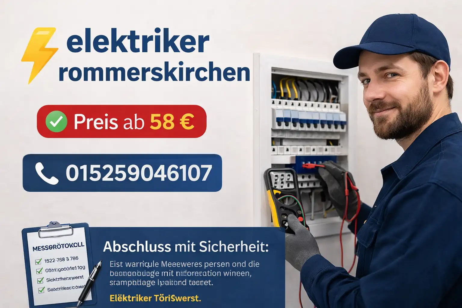 Elektriker Rommerskirchen fachgerecht einbauen – ab 58 €