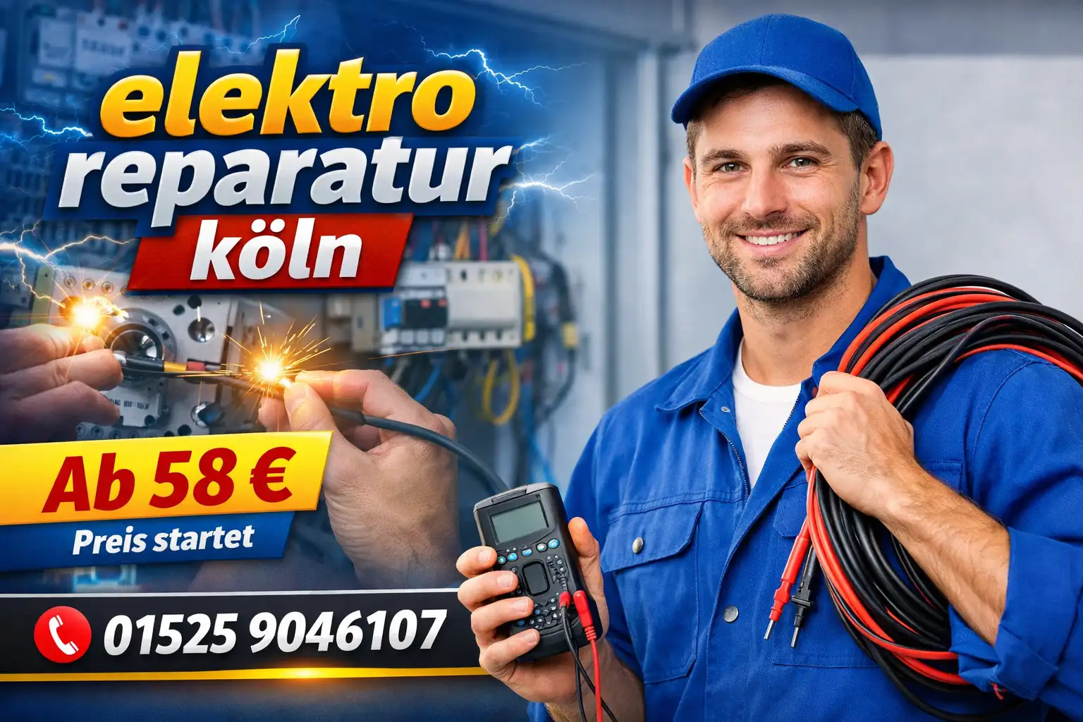 Elektro Reparatur Köln fachgerecht einbauen – ab 58 €