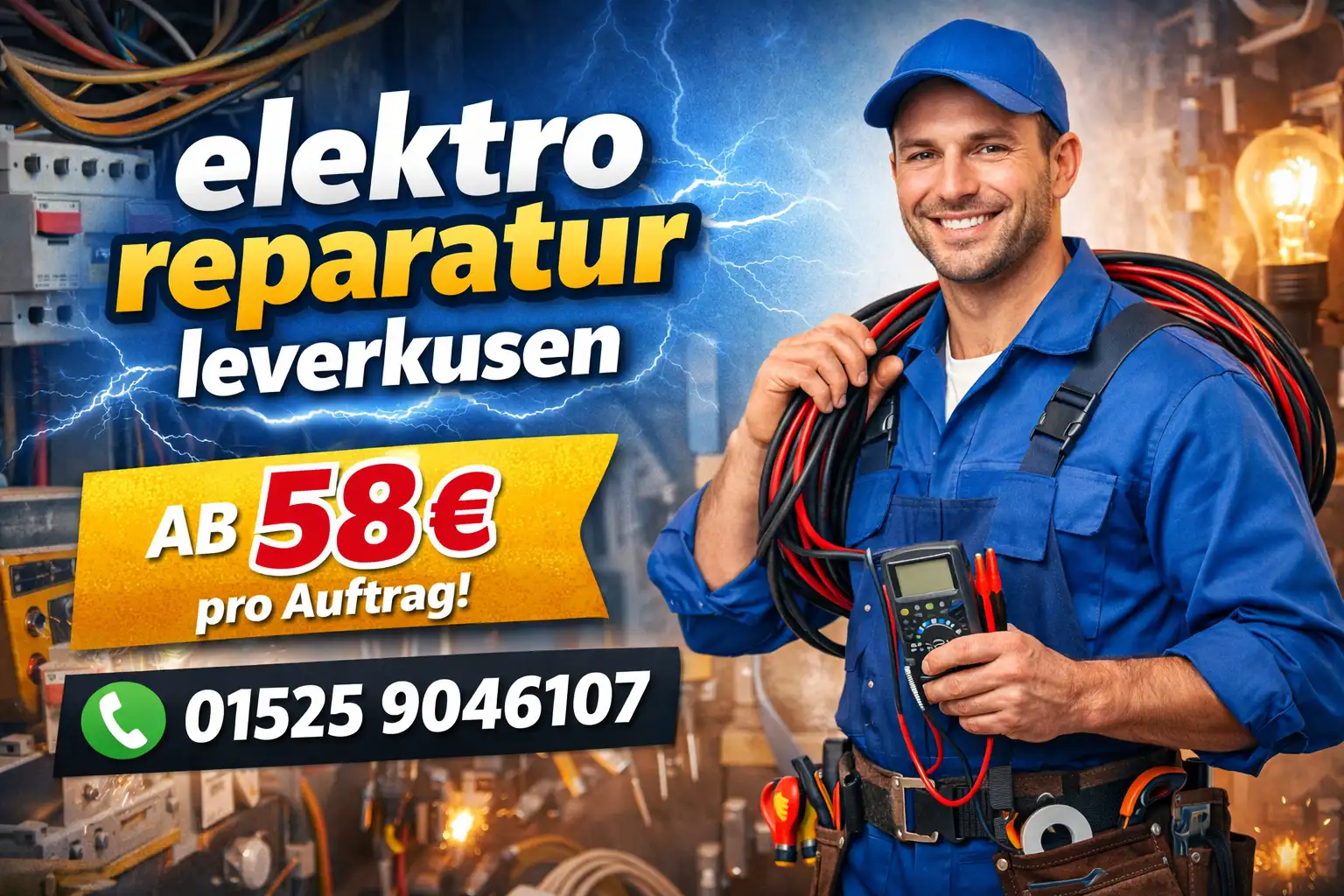 Elektro Reparatur Leverkusen fachgerecht einbauen – ab 58 €