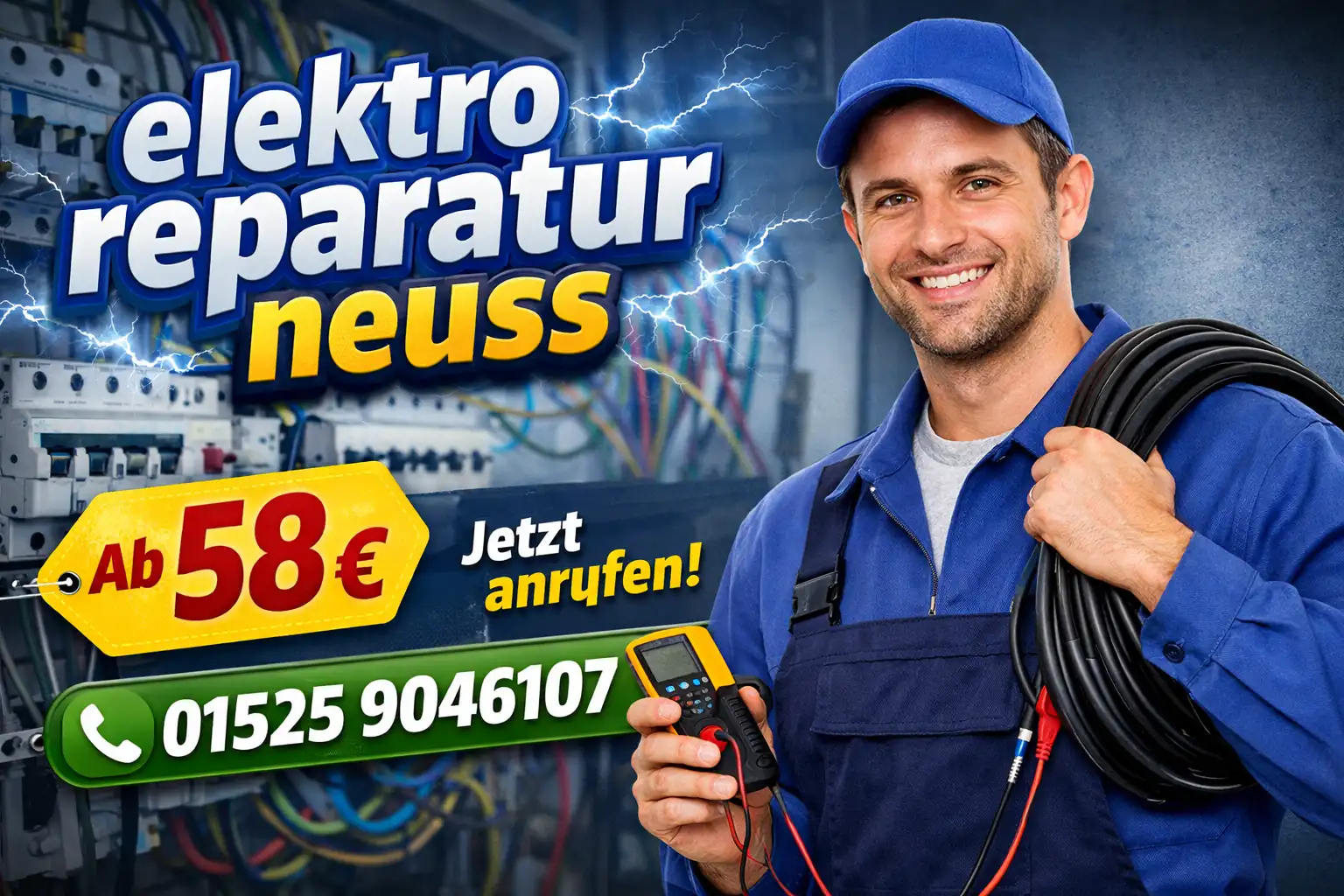 Elektro Reparatur Neuss fachgerecht einbauen – ab 58 €