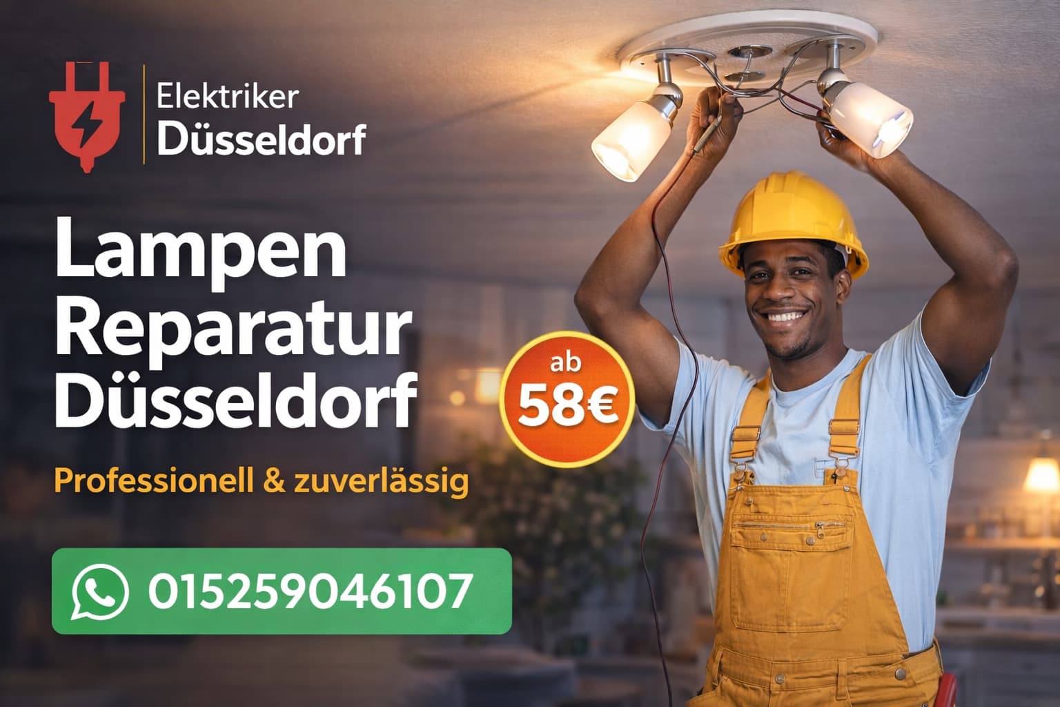 Lampen Reparatur Düsseldorf | Elektriker Service ab 58€