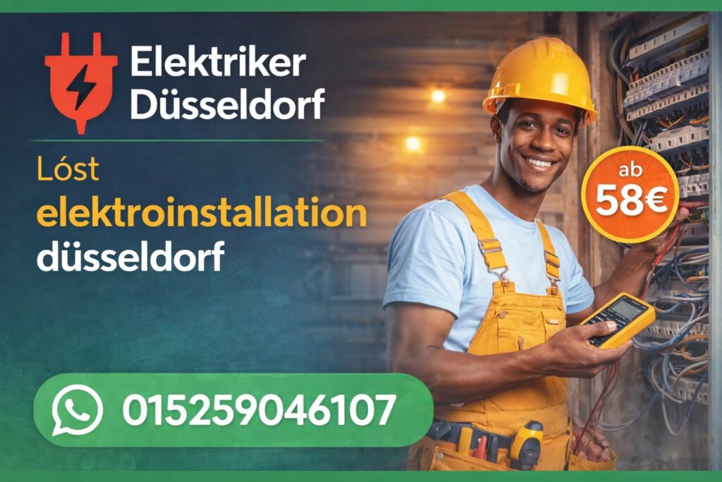 Elektriker in Düsseldorf bei Elektroinstallation mit Preis ab 58€ und Kontaktnummer für schnellen Service