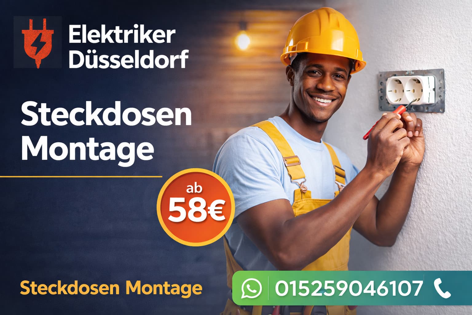 Steckdosen Montage | Fachgerechter Elektriker Service ab 58€