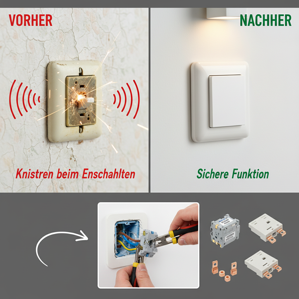 lichtschalter knistert beim einschalten