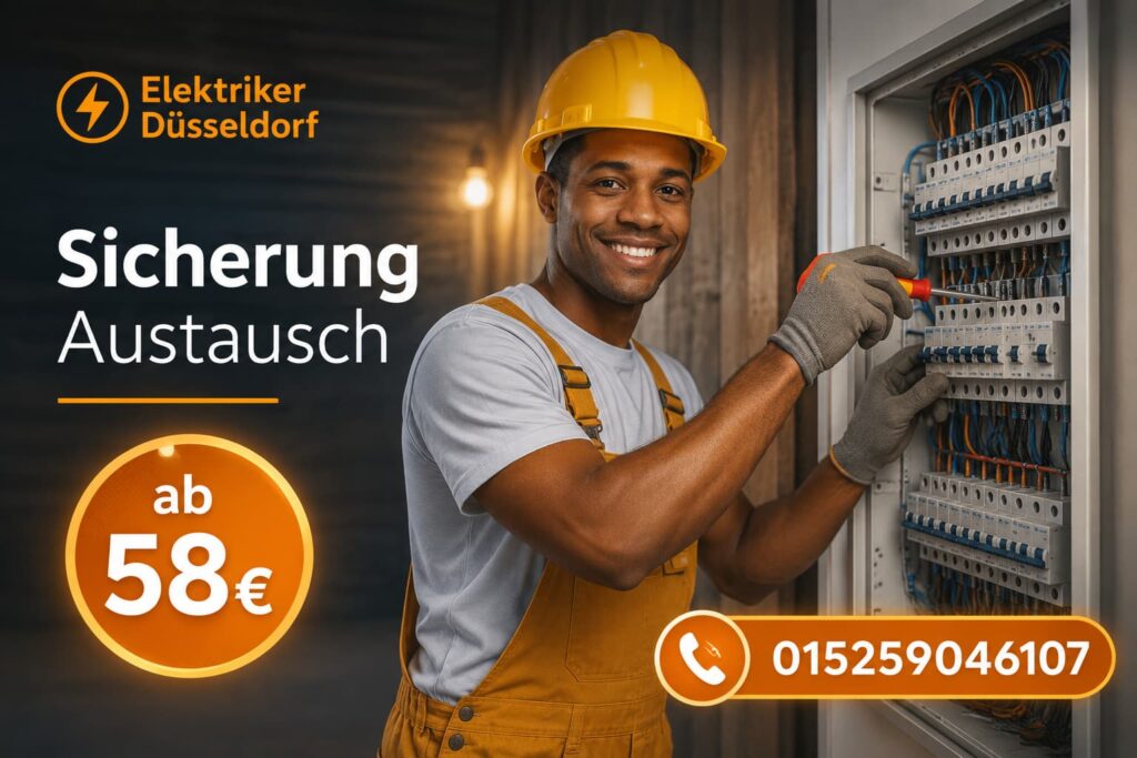 Fachmann bei der Arbeit an einem modernen Sicherungskasten