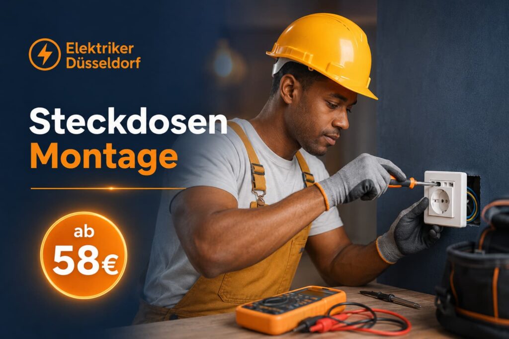 Elektriker montiert eine neue Steckdose in einem Wohnraum