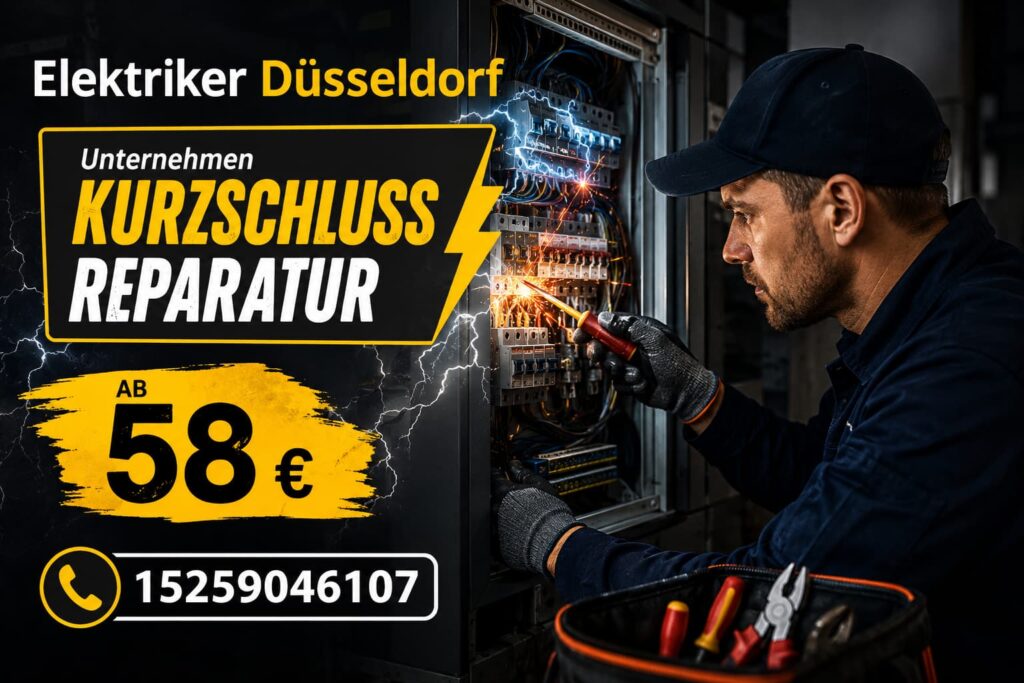 Elektriker bei der Reparatur eines Stromproblems im Sicherungskasten.