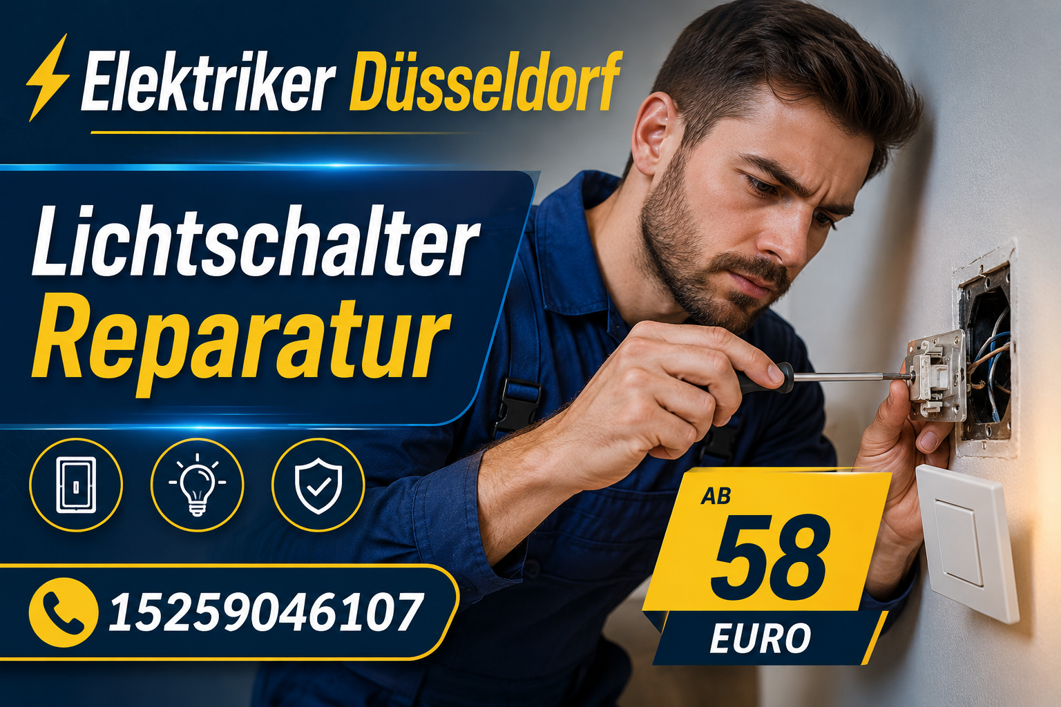 Lichtschalter Reparatur | Schneller Service ab 58€