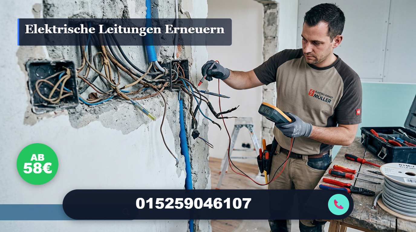 Elektrische leitungen erneuern–Haus & Wohnung sicher ab 58€