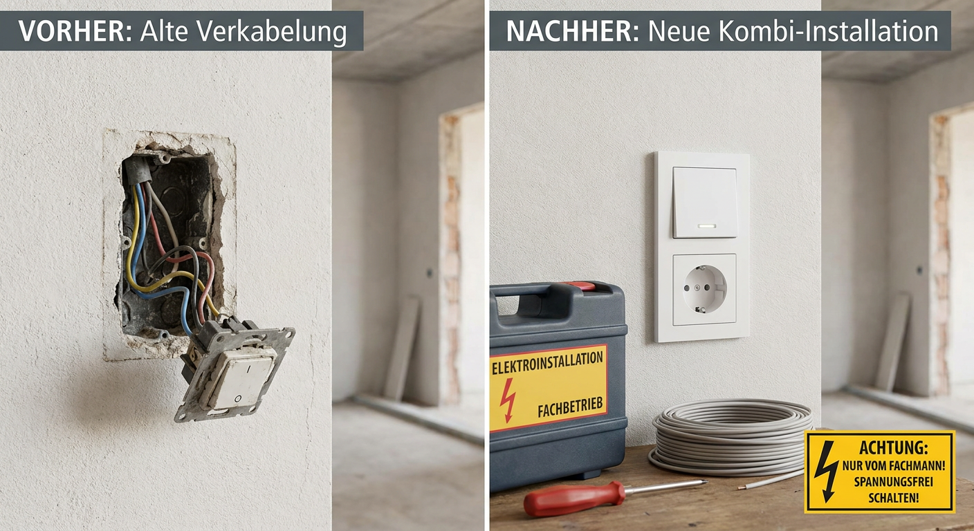 lichtschalter mit steckdose anschließen